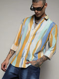 Campus Sutra Contrast Abstract Print Shirt