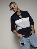 Campus Sutra Contrast Panel Shirt