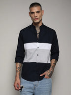 Campus Sutra Contrast Panel Shirt