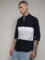 Campus Sutra Contrast Panel Shirt