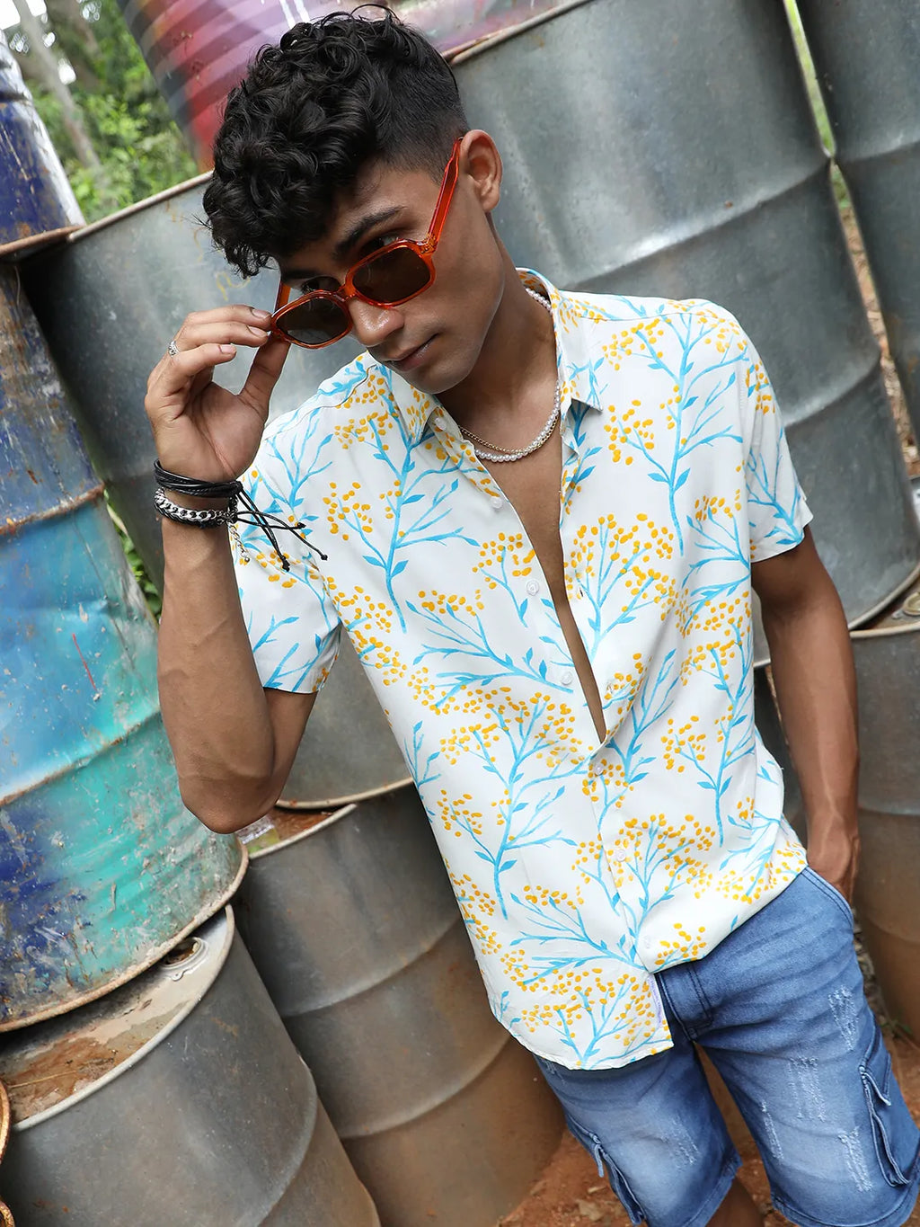 Campus Sutra Floral Strokes Shirt