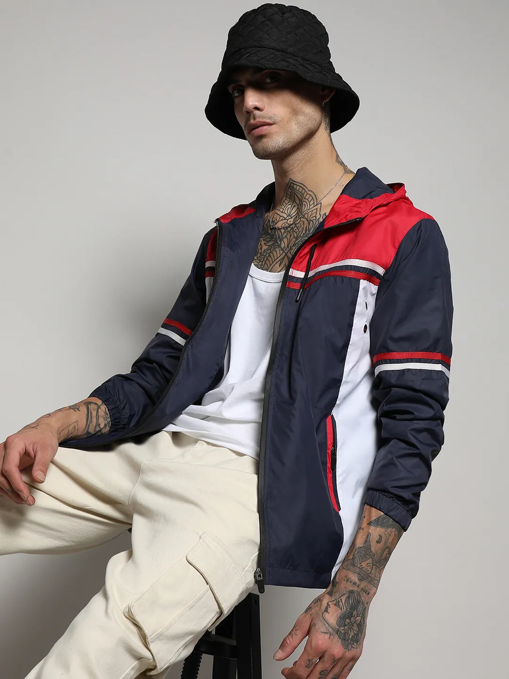 Campus Sutra Zip-Front Jacket With Insert Pocket