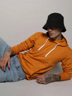 Campus Sutra Pullover Hoodie With Contrast Drawstring