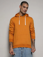 Campus Sutra Pullover Hoodie With Contrast Drawstring