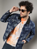 Campus Sutra Bar Striped Quilted Jacket
