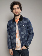 Campus Sutra Bar Striped Quilted Jacket
