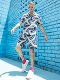 Campus Sutra Navy Blue Contrast Print Co-Ord Set
