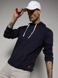 Campus Sutra Pullover Hoodie With Contrast Drawstring