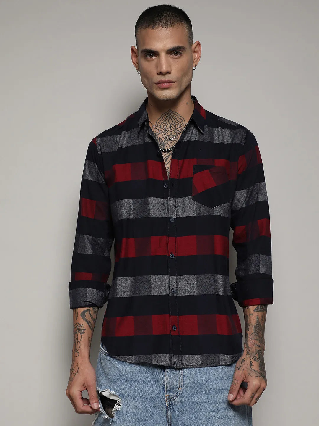 Campus Sutra Gun Club Check Shirt
