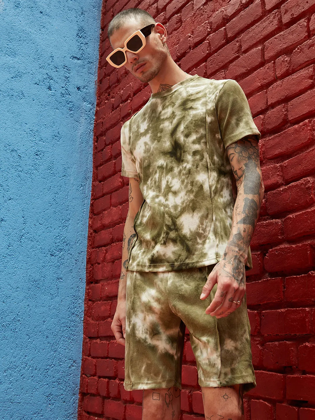 Campus Sutra Tie-Dye Waffle Co-Ord Set