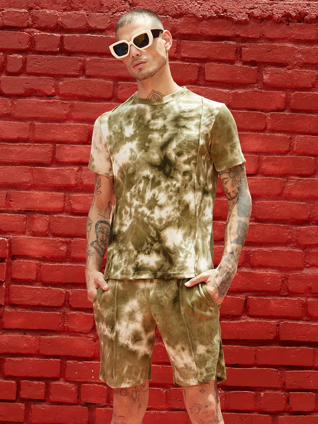 Campus Sutra Tie-Dye Waffle Co-Ord Set