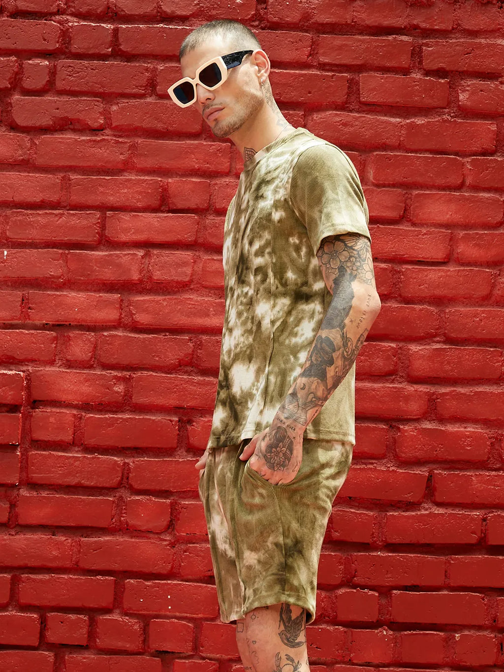 Campus Sutra Tie-Dye Waffle Co-Ord Set