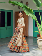 ShopKapaas Husn Chanderi Lehenga Set - With Dupatta / Semi Stitched