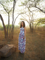 ShopKapaas Nazaha - Lilac Floral Long Wrap Dress