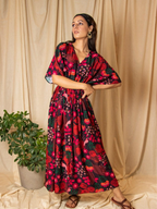 ShopKapaas Pink Floral Kaftan Cotton Dress