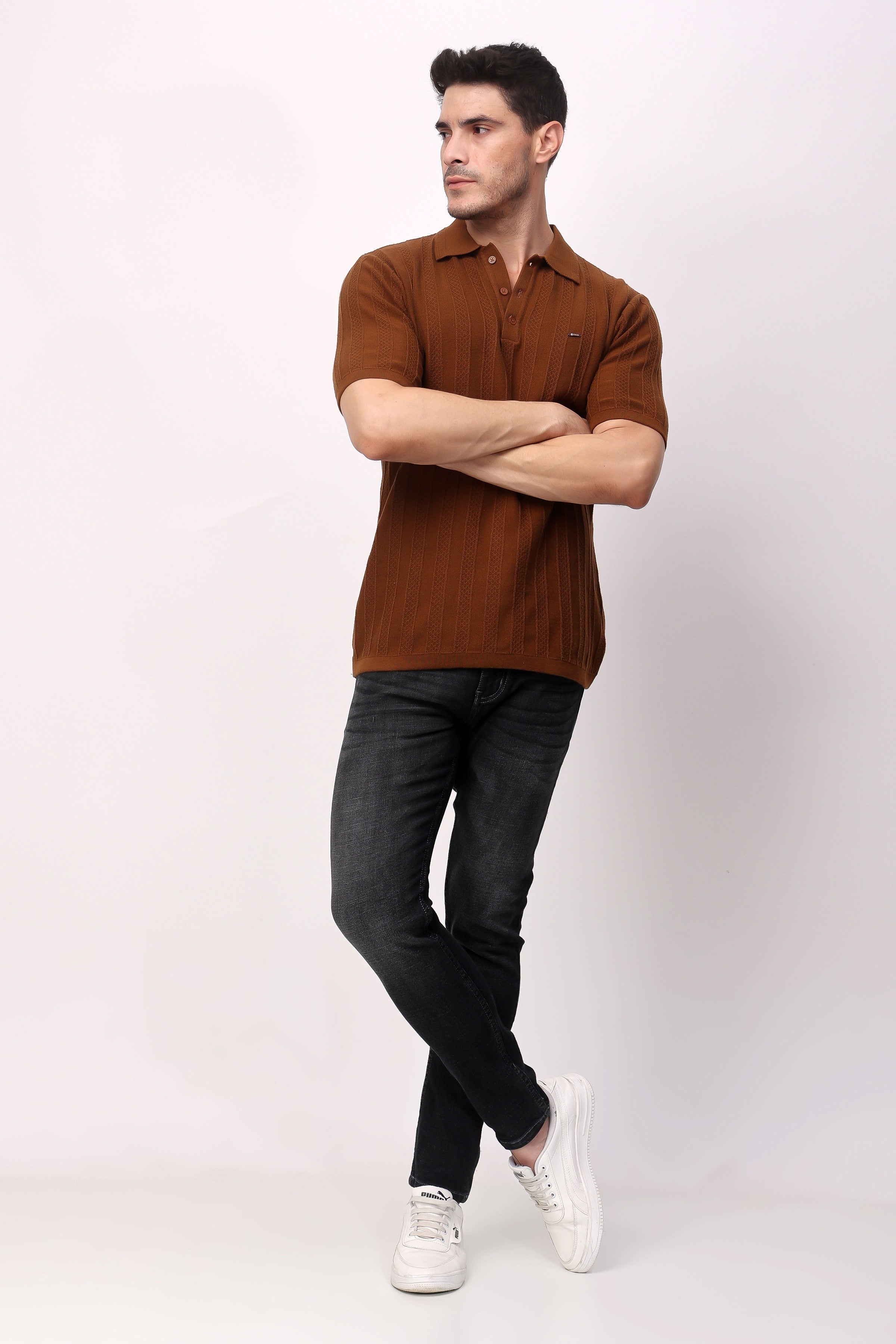 Stylox Men's Half Sleeve Casual Solid T-Shirt