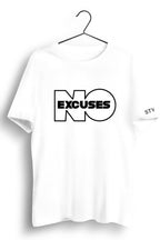 No Excuses Printed White Dry Fit Tee