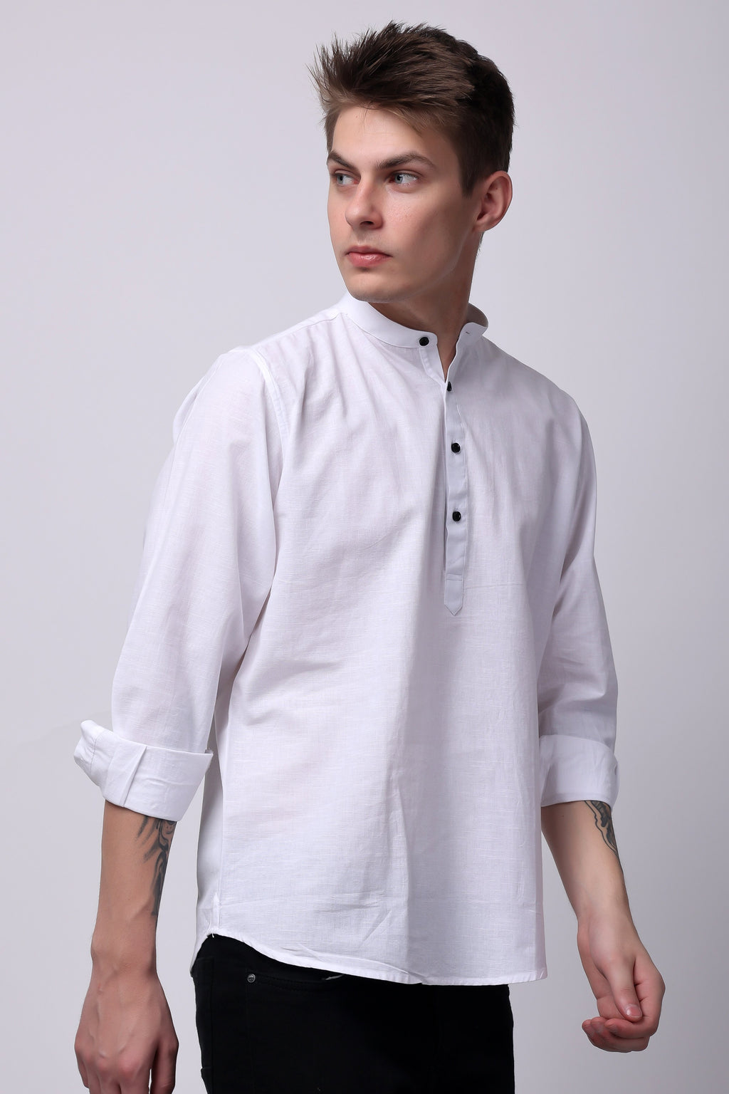Stylox Regular Fit Full Sleeve Solid Kurta for Men with Mandarin Collar