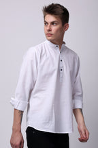 Stylox Regular Fit Full Sleeve Solid Kurta for Men with Mandarin Collar