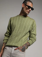 Campus Sutra Cable Knit Sweater