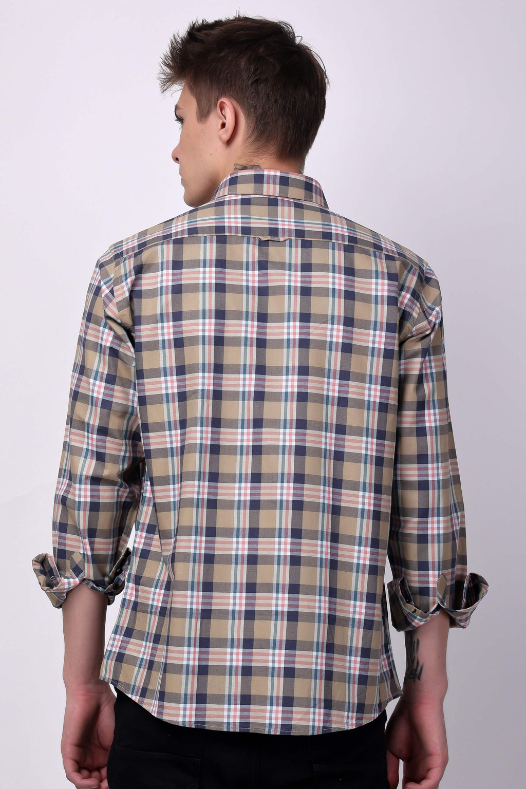 Stylox Regular Fit Full Sleeve Check Casual Shirt For Men's