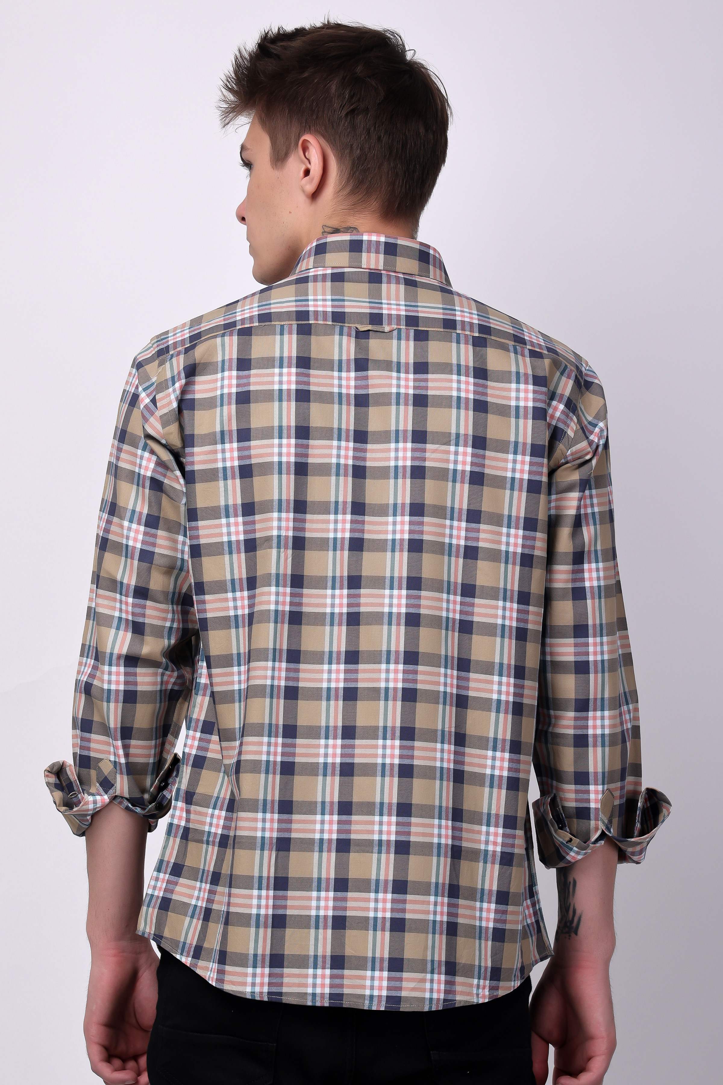 Stylox Regular Fit Full Sleeve Check Casual Shirt For Men's