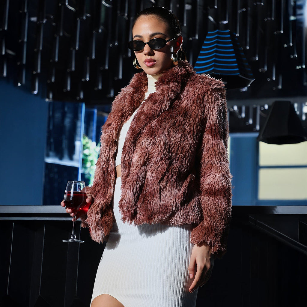 Dye-Fur Shawl Jacket