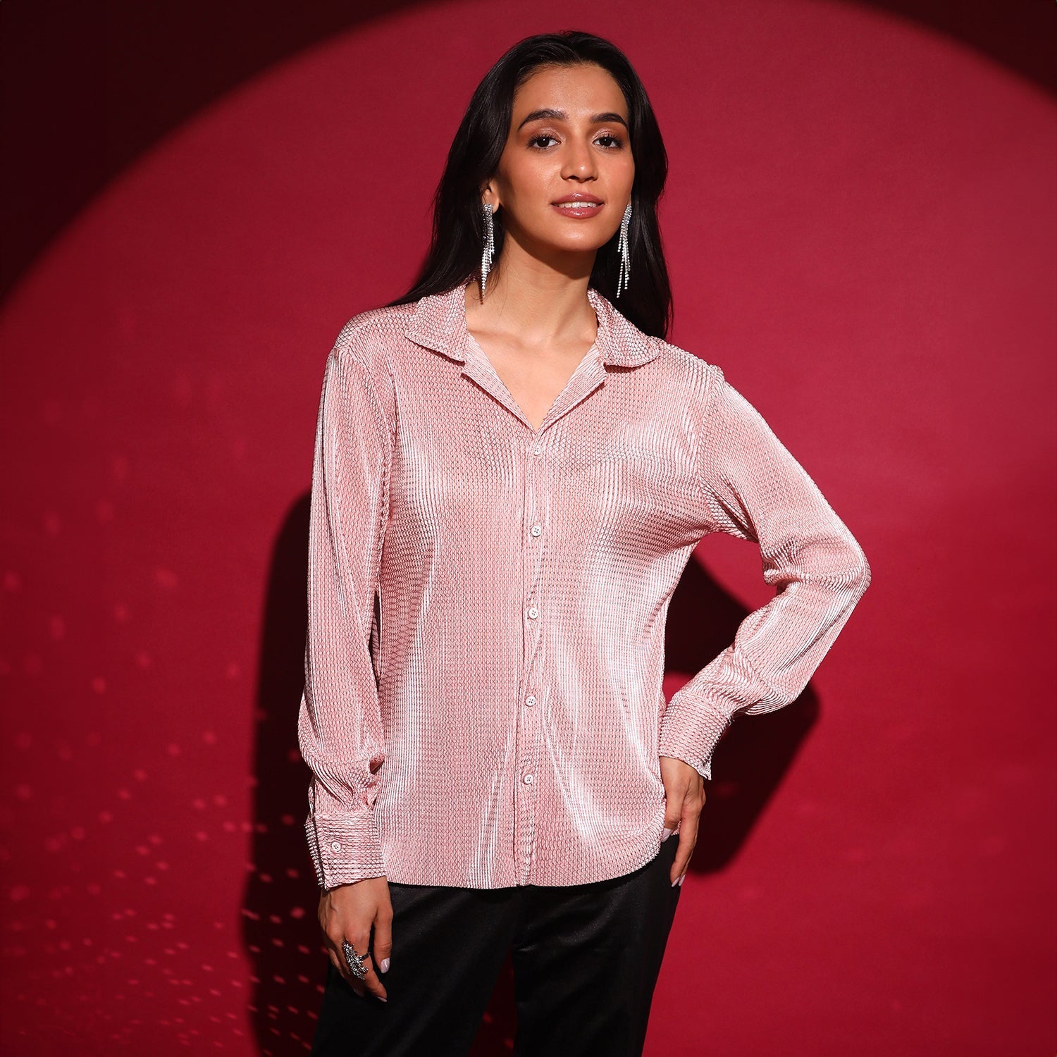 Textured-Pleat Shirt