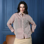 Chevron-Crochet Oversized Shirt