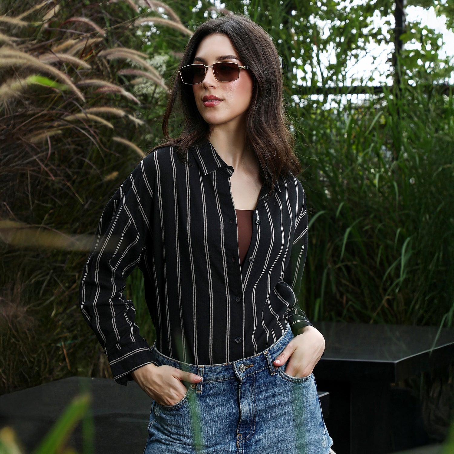 Duo-Striped Oversized Shirt