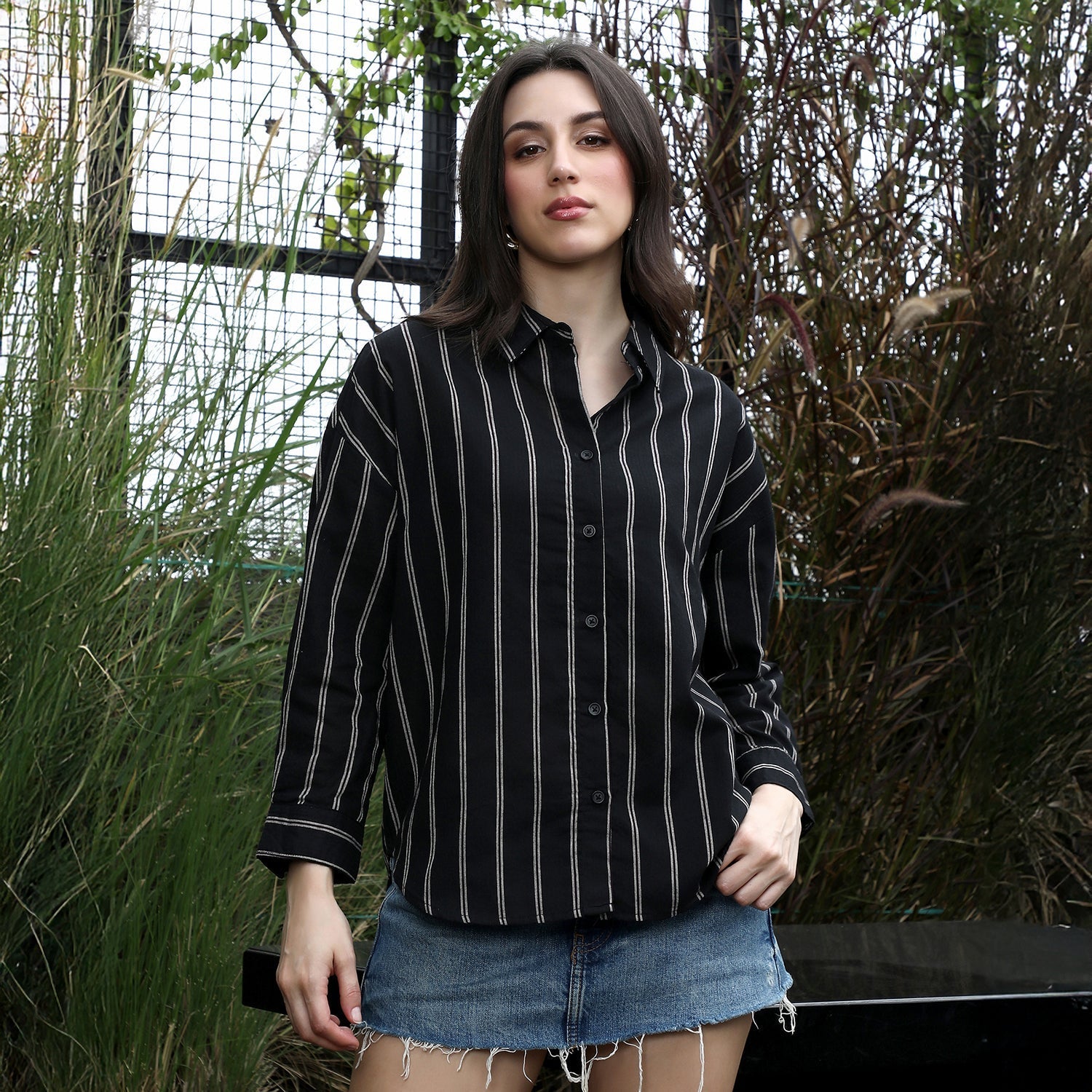 Duo-Striped Oversized Shirt