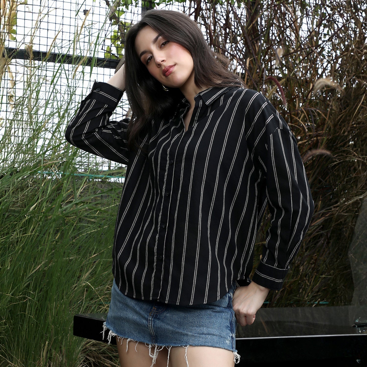 Duo-Striped Oversized Shirt