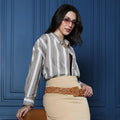 Candy-Striped Jacquard Oversized Shirt
