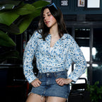 Foliage-Strokes Oversized Shirt