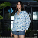 Foliage-Strokes Oversized Shirt
