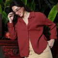 Pin-Tactile Oversized Shirt