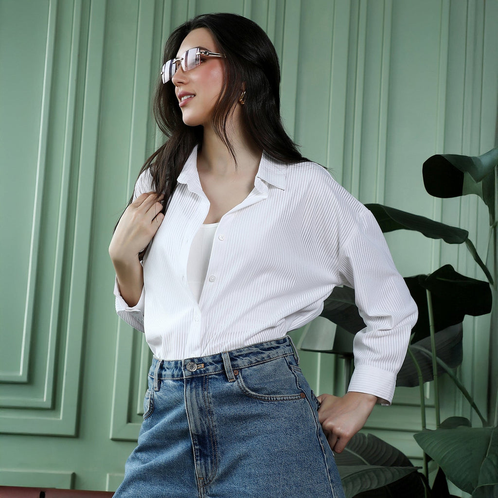 Panel-Tactile Oversized Shirt