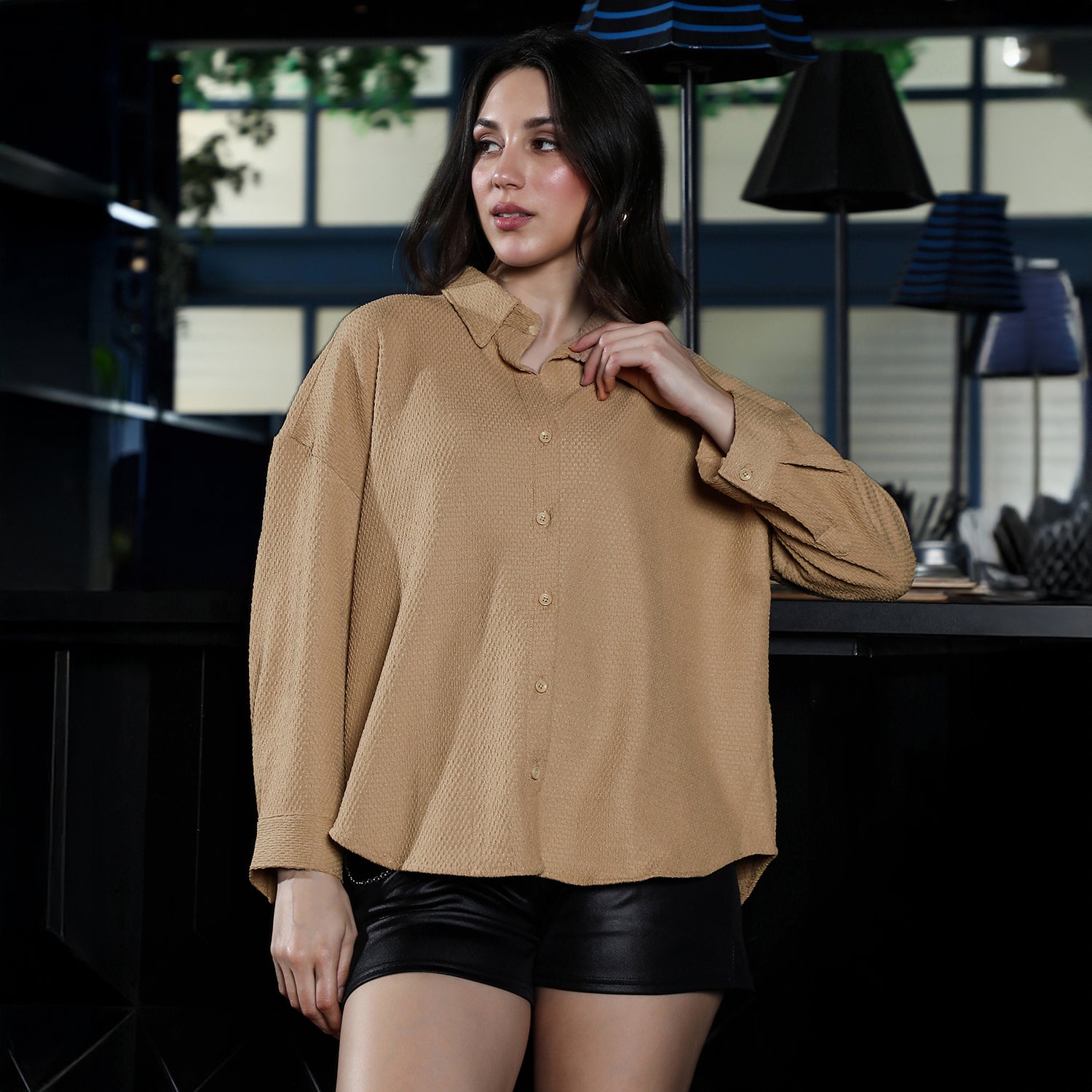 Hive-Tactile Oversized Shirt