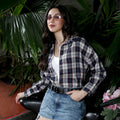 Grdient-Tartan Oversized Shirt