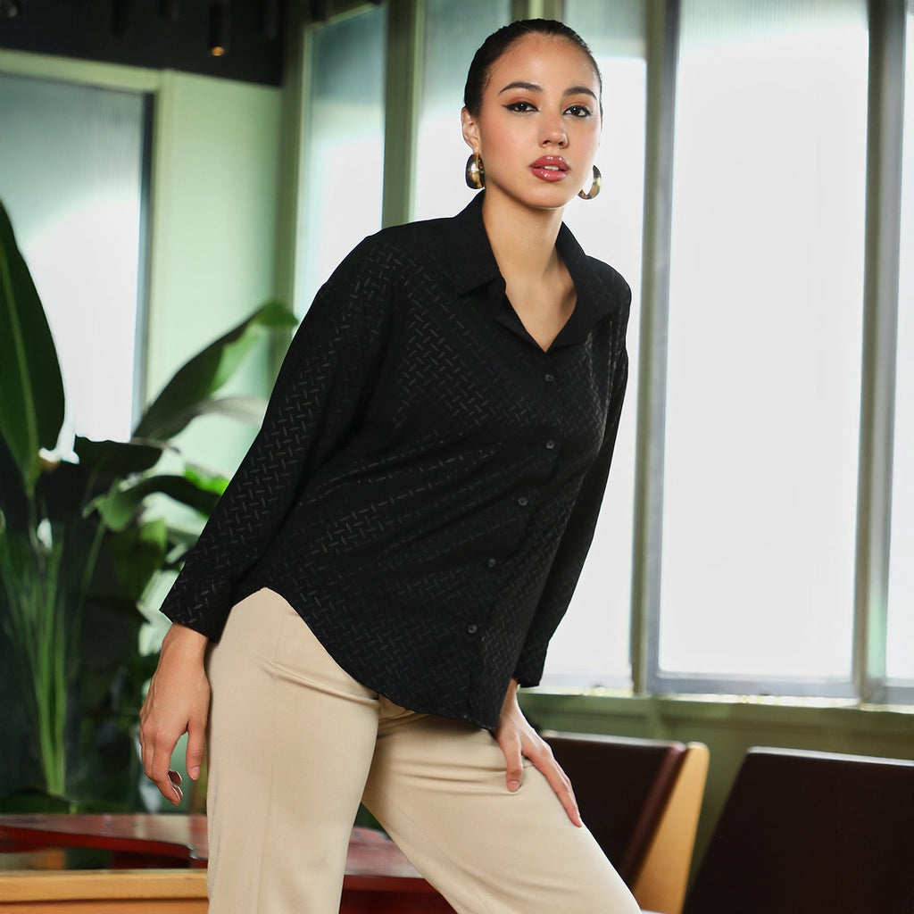 Marquise-Imprint Oversized Shirt