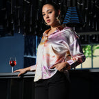 Abstract-Satin Oversized Shirt