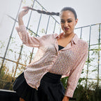 Flora-Pop Textured Oversized Shirt