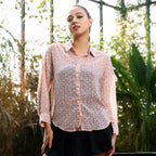 Flora-Pop Textured Oversized Shirt