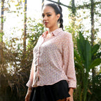Flora-Pop Textured Oversized Shirt