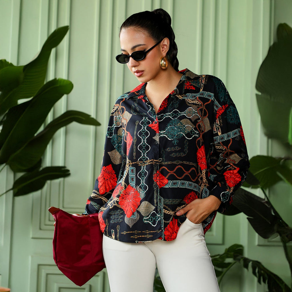 Artistic-Block Oversized Shirt