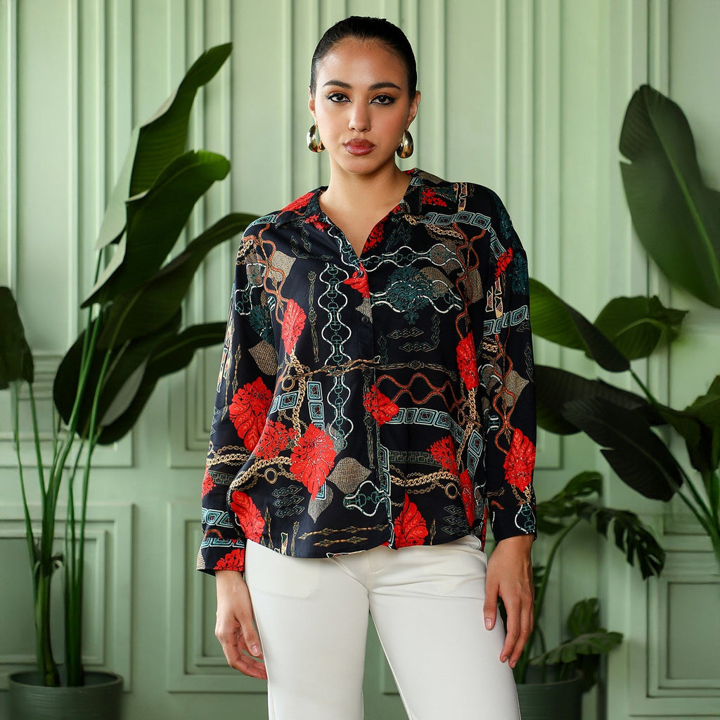 Artistic-Block Oversized Shirt