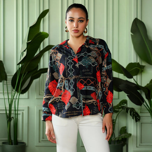 Artistic-Block Oversized Shirt