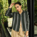 Multitrack-Striped Oversized Shirt
