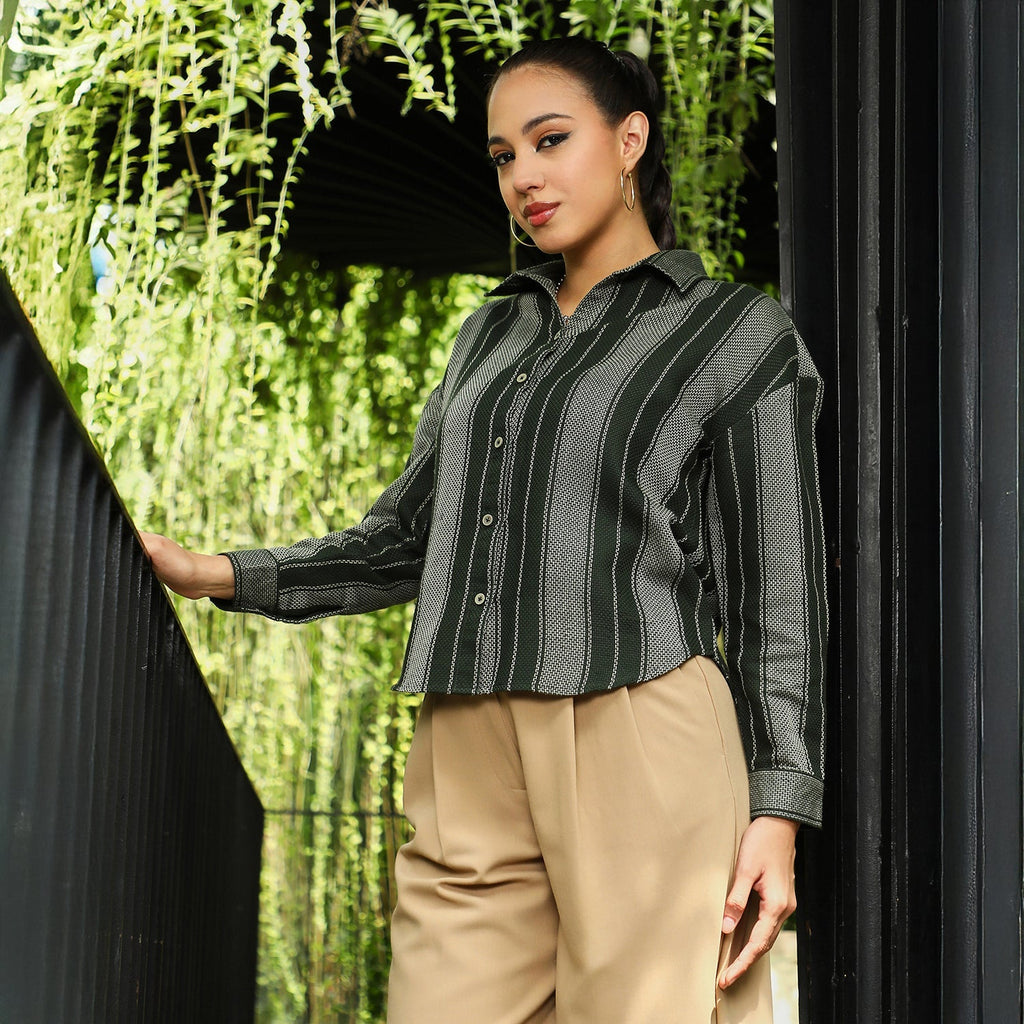 Multitrack-Striped Oversized Shirt