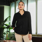 Marquise-Imprint Curved Shirt